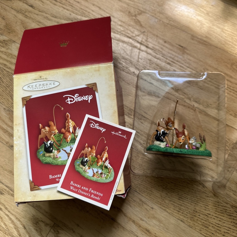 New 2004 Hallmark Disney‎ Bambi & Friends Thumper Flower Faline Pond Ornament